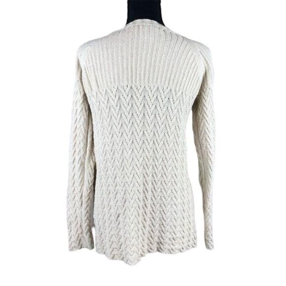 Studio M button down Sweater. Cream colored, medium - Picture 3 of 6
